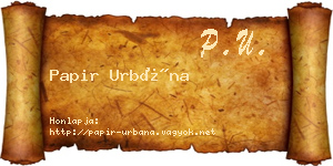 Papir Urbána névjegykártya